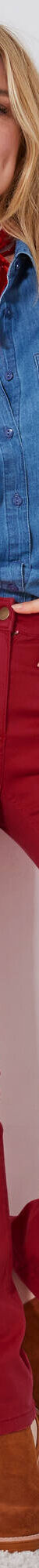 Pantalon droit stretch uni (rouge foncé) Pantalon droit stretch uni (rouge foncé)
